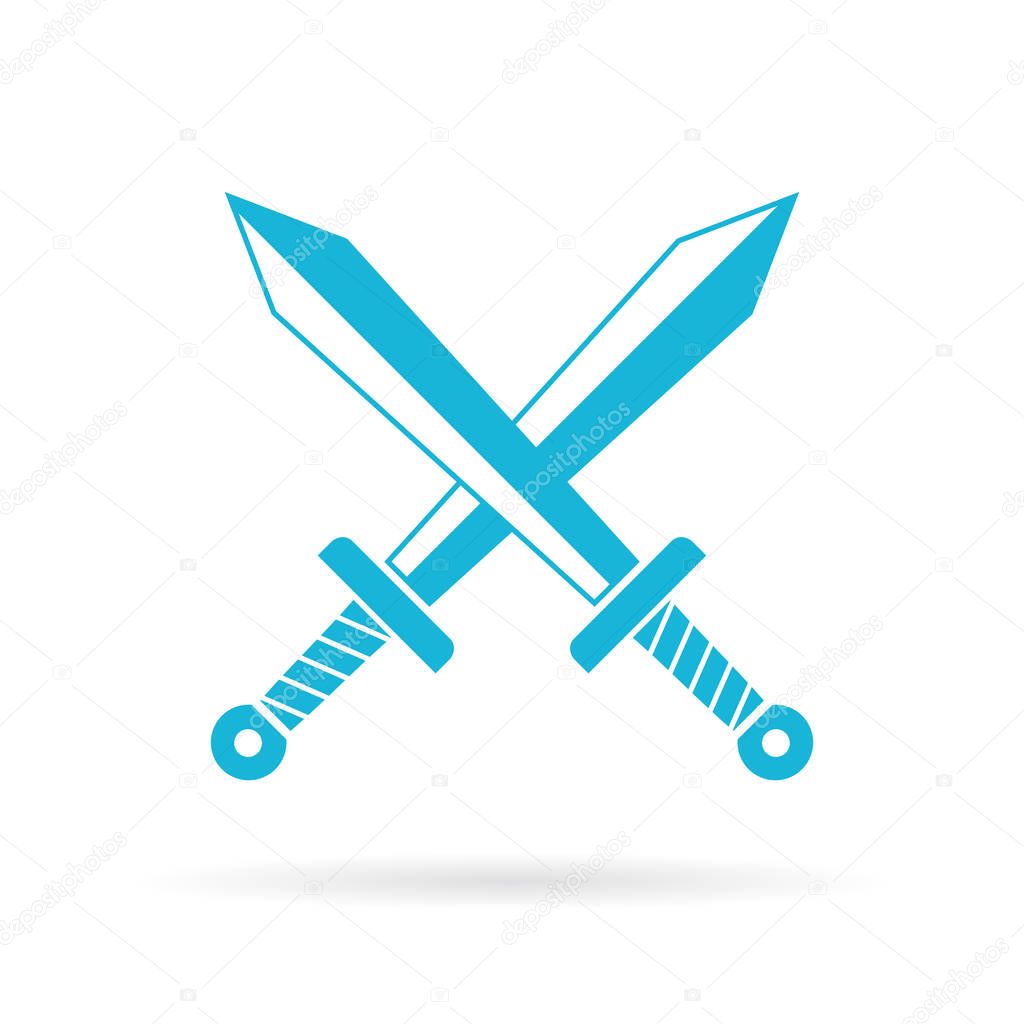Crossed swords vector icon