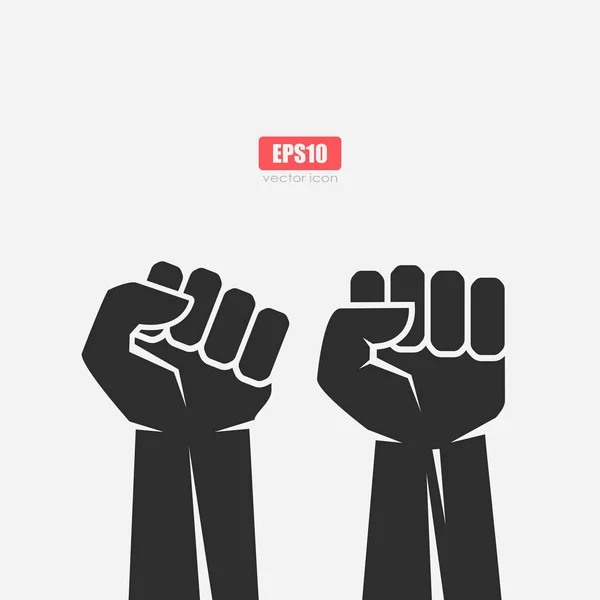 Strong men clenched fist icon — Stock Vector