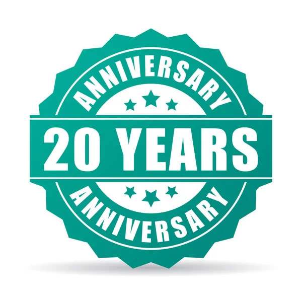 20 jaar verjaardag viering pictogram — Stockvector