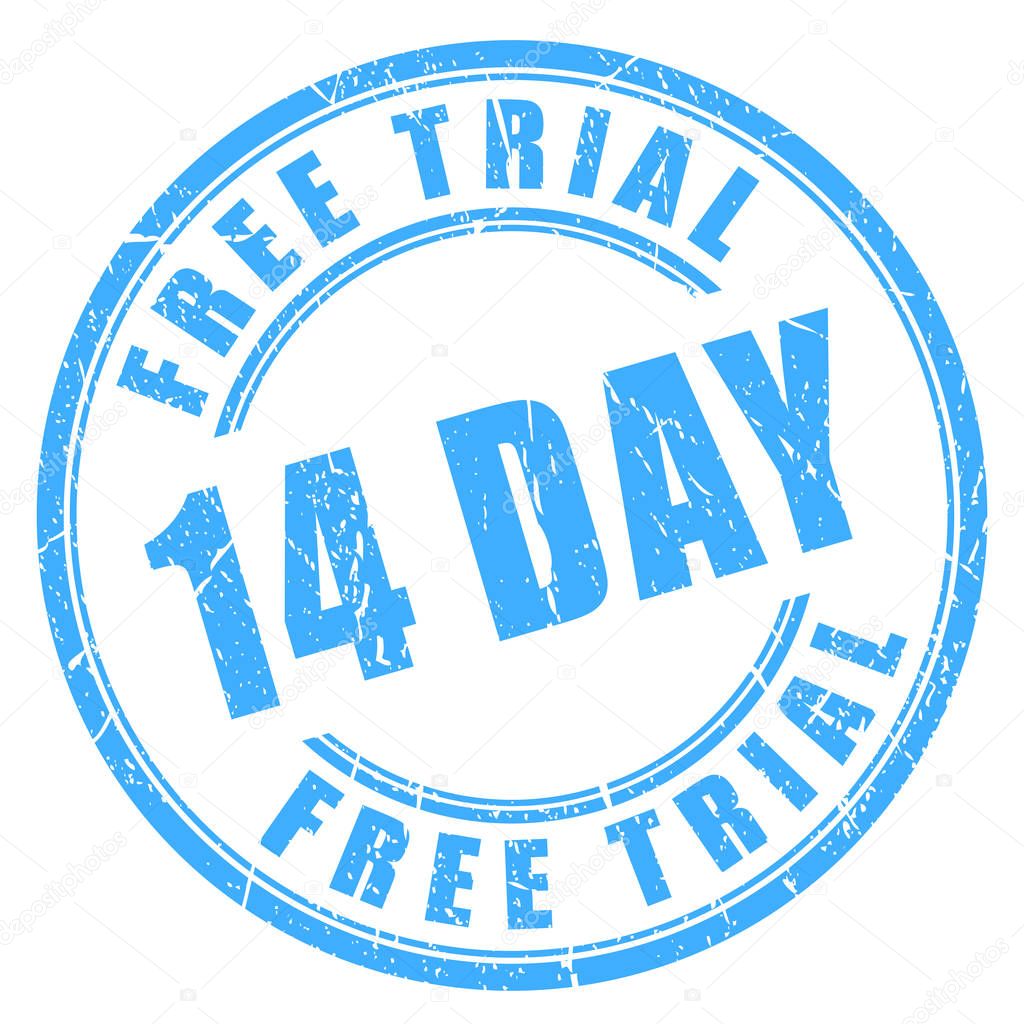 14 day free trial rubber stamp