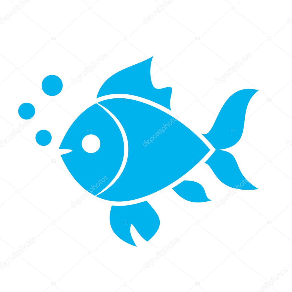 Fish vector icon illustration isolated on white background