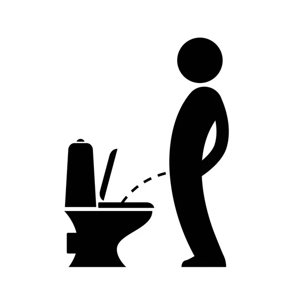 Hombre orinando wc signo — Vector de stock
