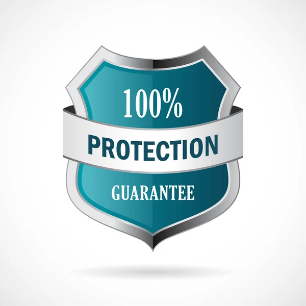 Protection guarantee metal shield icon — Stock Vector