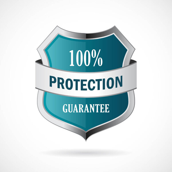 Protection guarantee metal shield icon