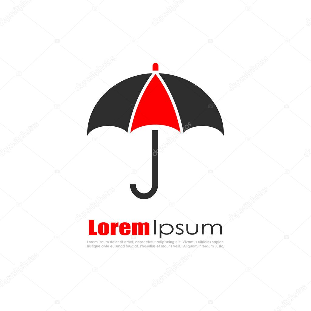 Umbrella logo vector illustration isolated on white background