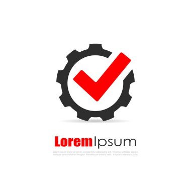 Soyut teknoloji dişli simge vektör illüstrasyon izole beyaz arka plan üzerinde