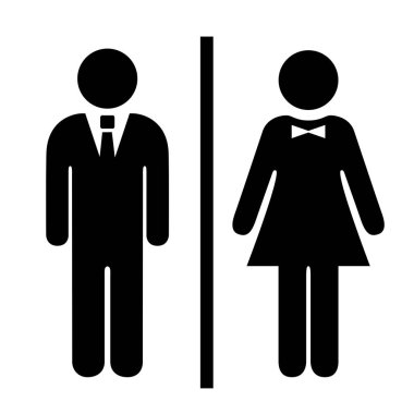 Erkek ve kadın vektör simgeler illüstrasyon izole beyaz arka plan üzerinde