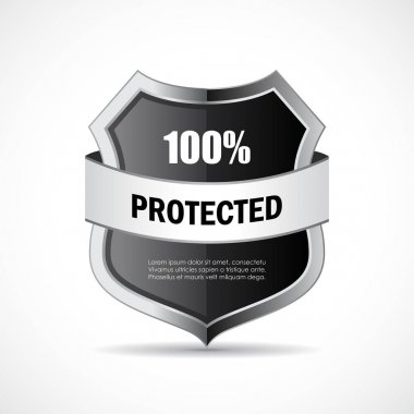 Beyaz arka plan üzerinde izole çelik metal kalkanlar simge vektör çizim