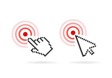 El ok imleci vektör simgeleri illüstrasyon izole beyaz arka plan üzerinde ayarla