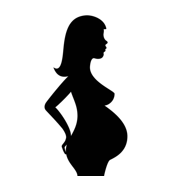 Longue Femme Enceinte Vecteur Icône Illustration Isolé Sur Fond Blanc — Image vectorielle