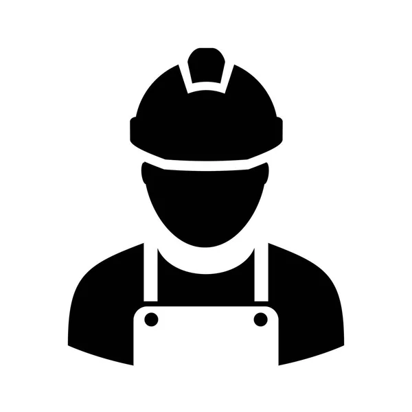 Worker Avatar Hard Hat Vector Icon Illustration Isolated White Background — Stock Vector