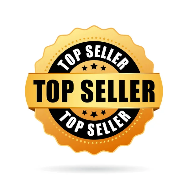Nejlepší Prodejce Zlatých Vektorové Obchodní Ikona Ilustrace Izolované Bílém Pozadí — Stockový vektor