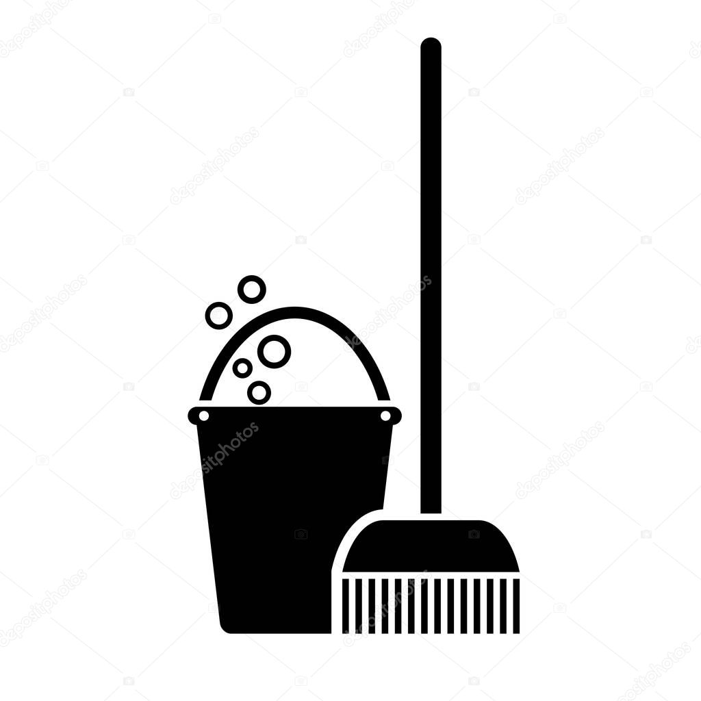 Mop cleaning tools vector pictogram illustration isolated on white background