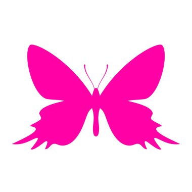 Beyaz arka plan üzerinde izole egzotik kelebek vektör simge tasarlamak