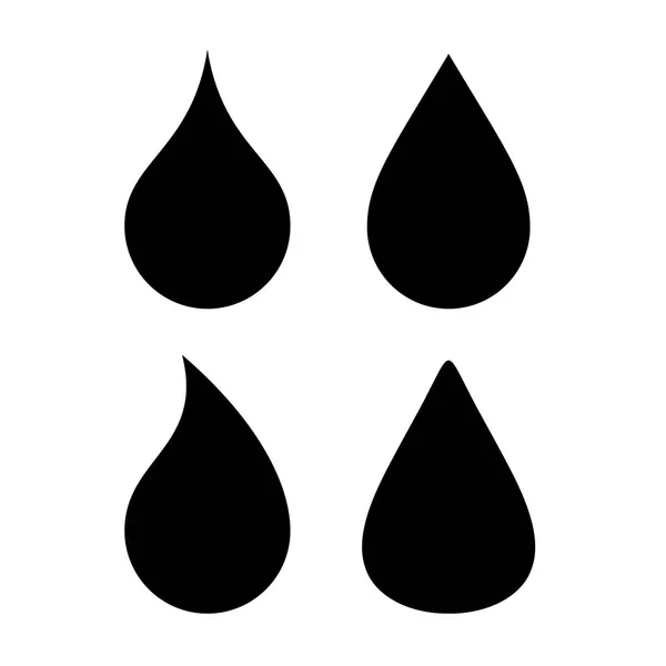 Wassertropfen Vektor Silhouette Symbol Illustration Isoliert Auf Weißem Hintergrund — Stockvektor