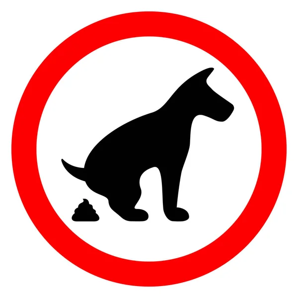 Dog Pooping Restricted Sign Vector Illustration Isolated White Background — Stock Vector