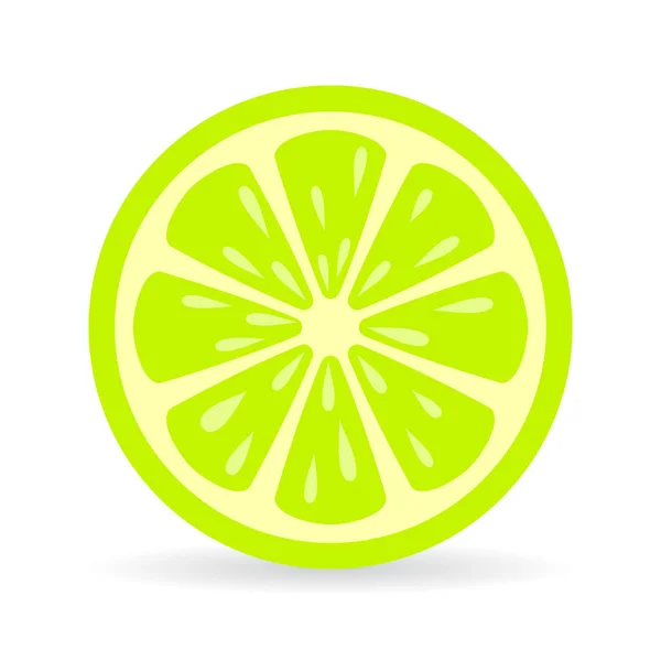 Lime Slice Vector Icon Illustration Isolated White Background — Stock Vector