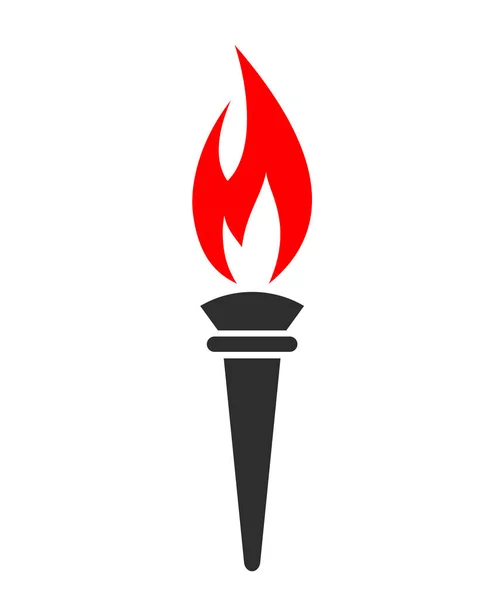 Illustration Symbole Vecteur Feu Torche Isolé Sur Fond Blanc — Image vectorielle