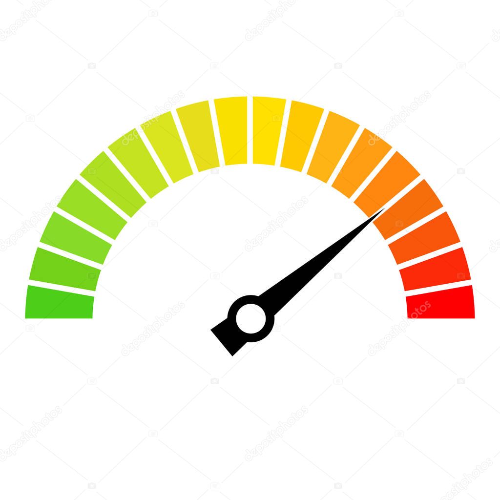 Speed metering dial vector web icon illustration isolated on white background