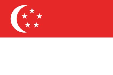 Singapur ulusal bayrak vektör illüstrasyonu