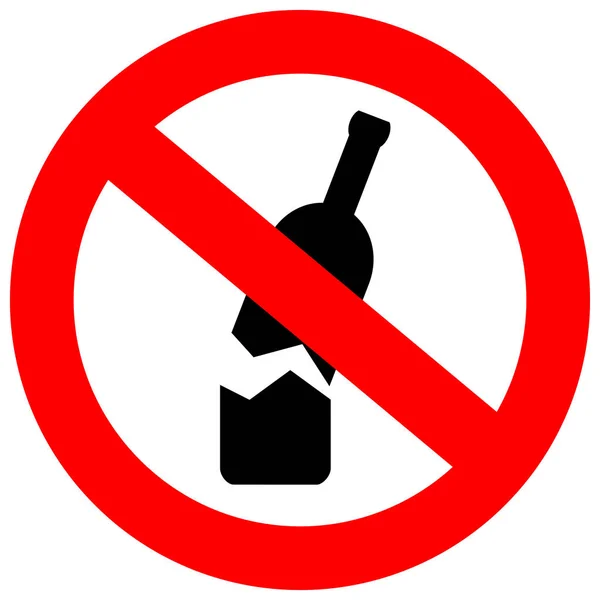 W okolicy nie wolno używać szkła ani butelek. — Wektor stockowy