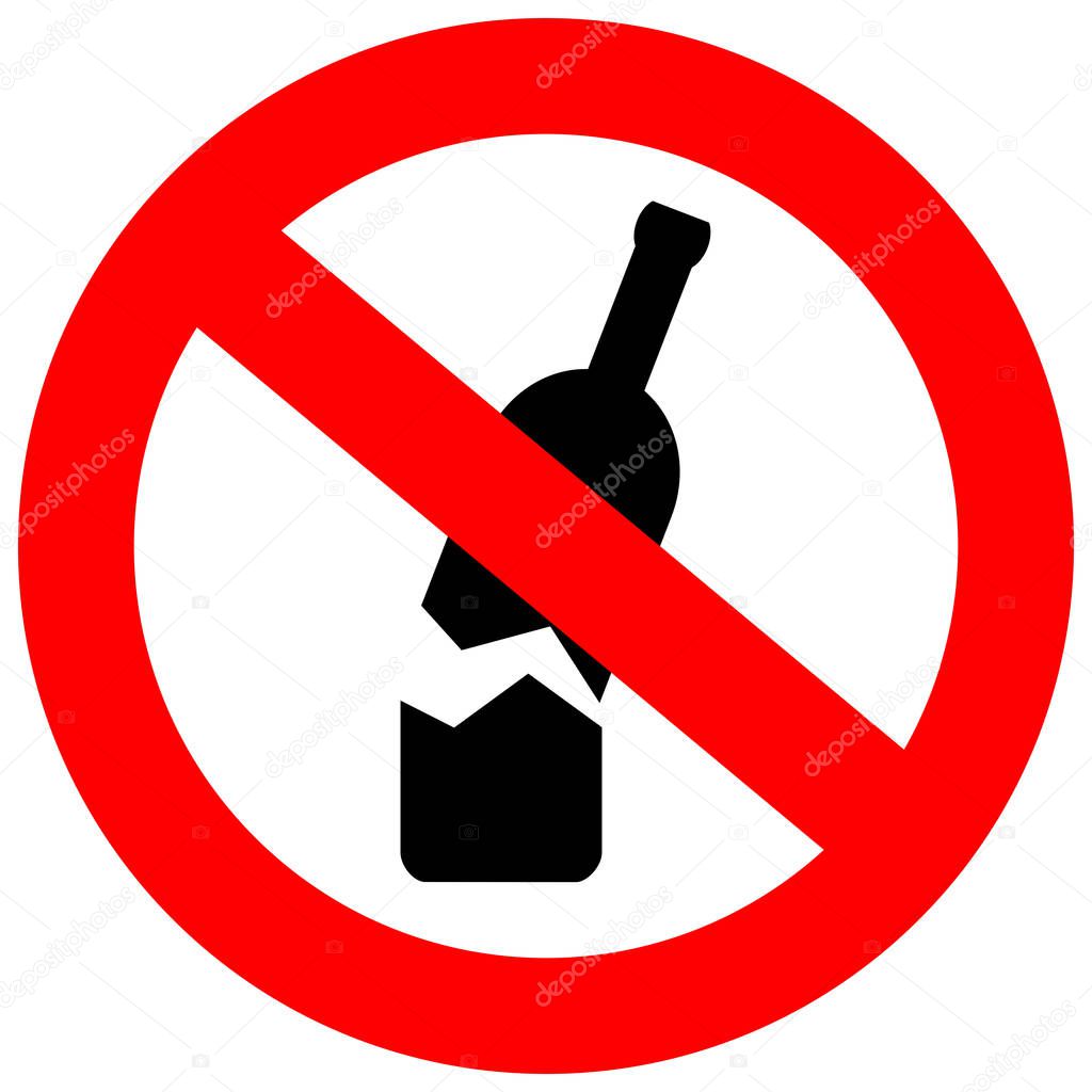 No glass or bottles allowed in this area vector illustration isolated on white background