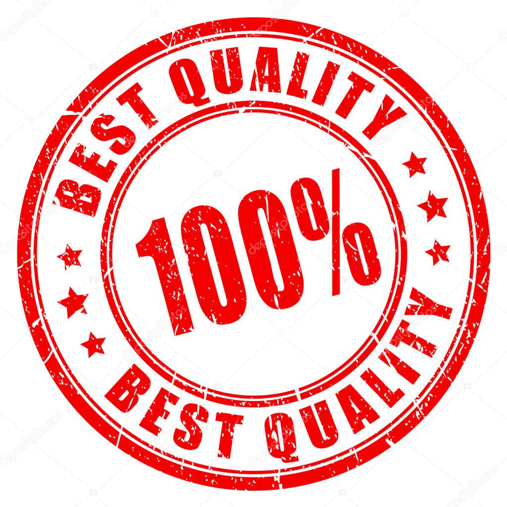 Best quality guaranteed ink round stamp vector illustration isolated on white background