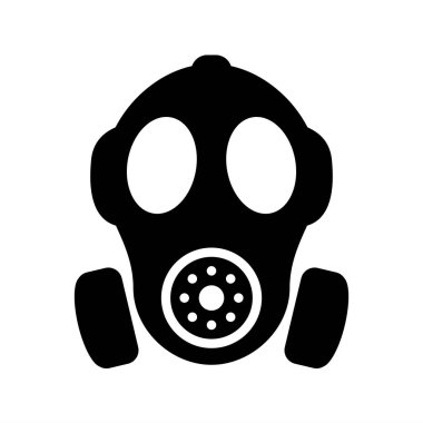 Gaz maskesi vektör siluet simgesi