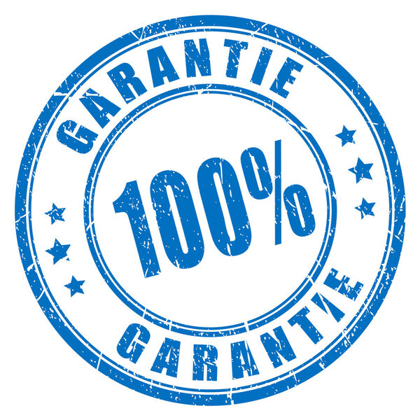 German language guarantee rubber stamp, 100 garantie