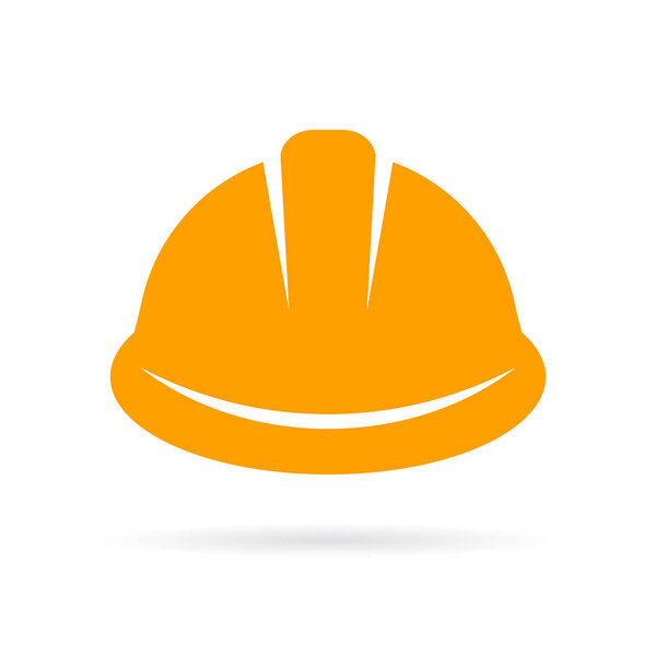 Yellow construction hard hat icon