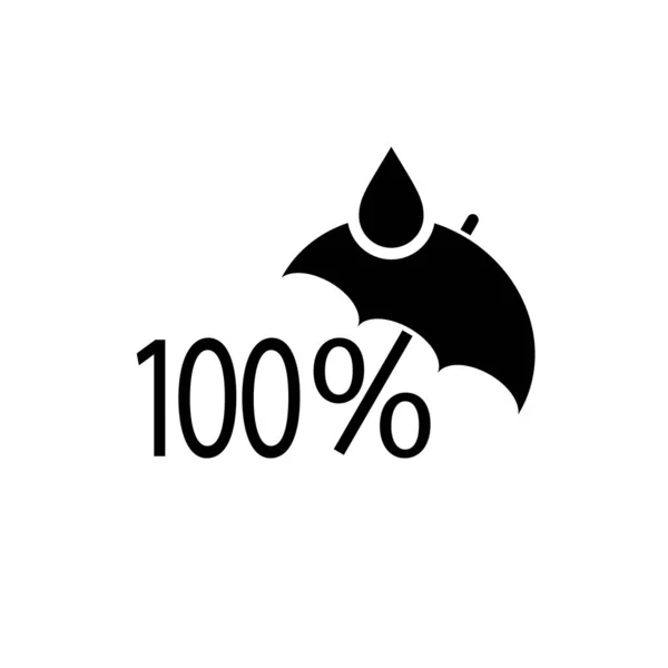 100 percent waterproof vector symbol — Stock Vector
