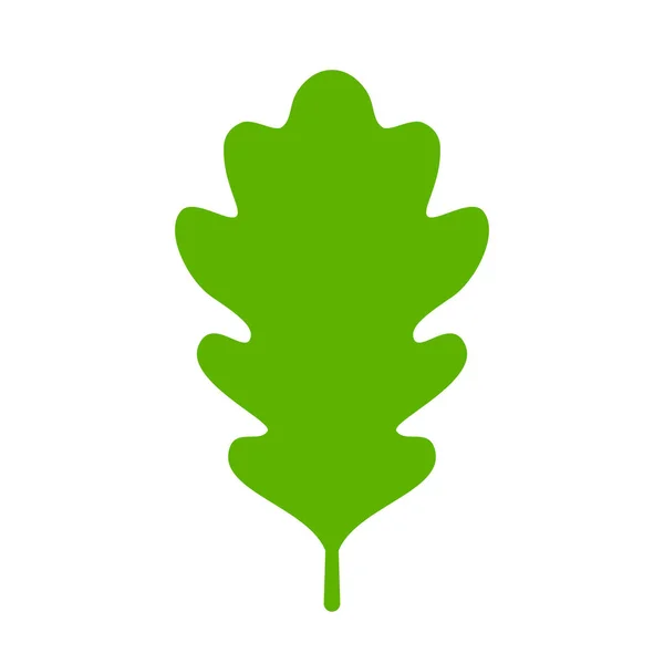 Zöld tölgy leveles ikon — Stock Vector