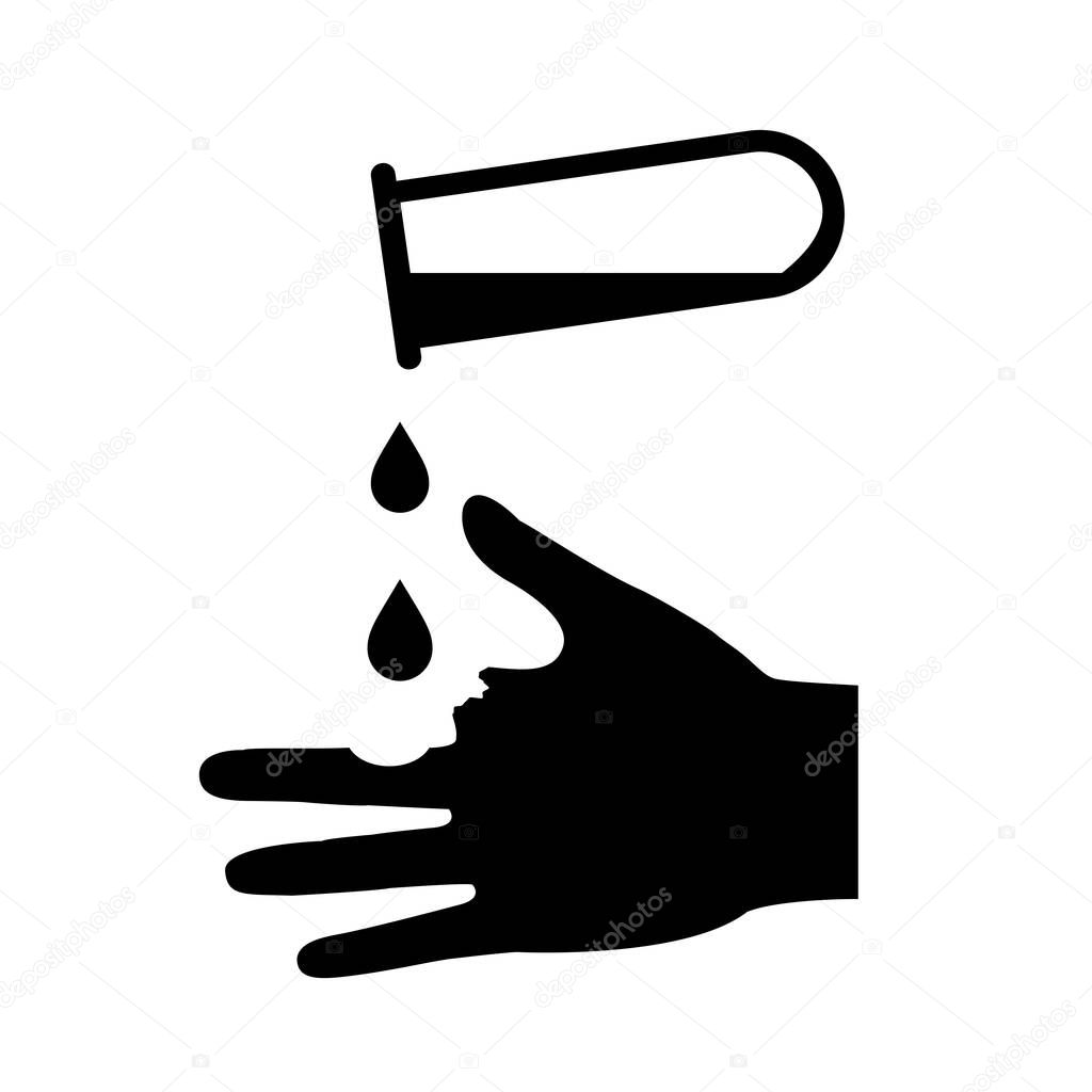 Irritant avoid skin contact , vector icon illustration isolated on white background