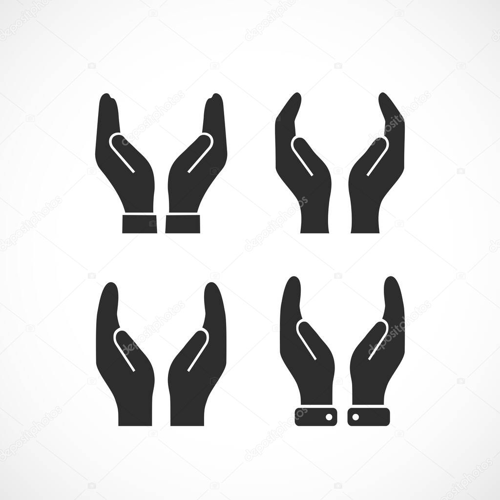 Care hands vector icon illustration isolated on white background