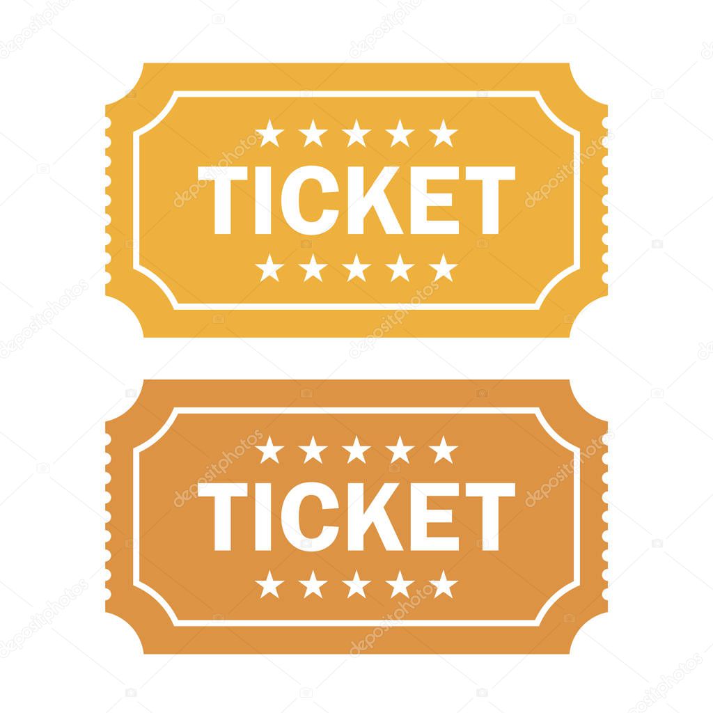 Old cinema ticket vector illustration isolated on white background
