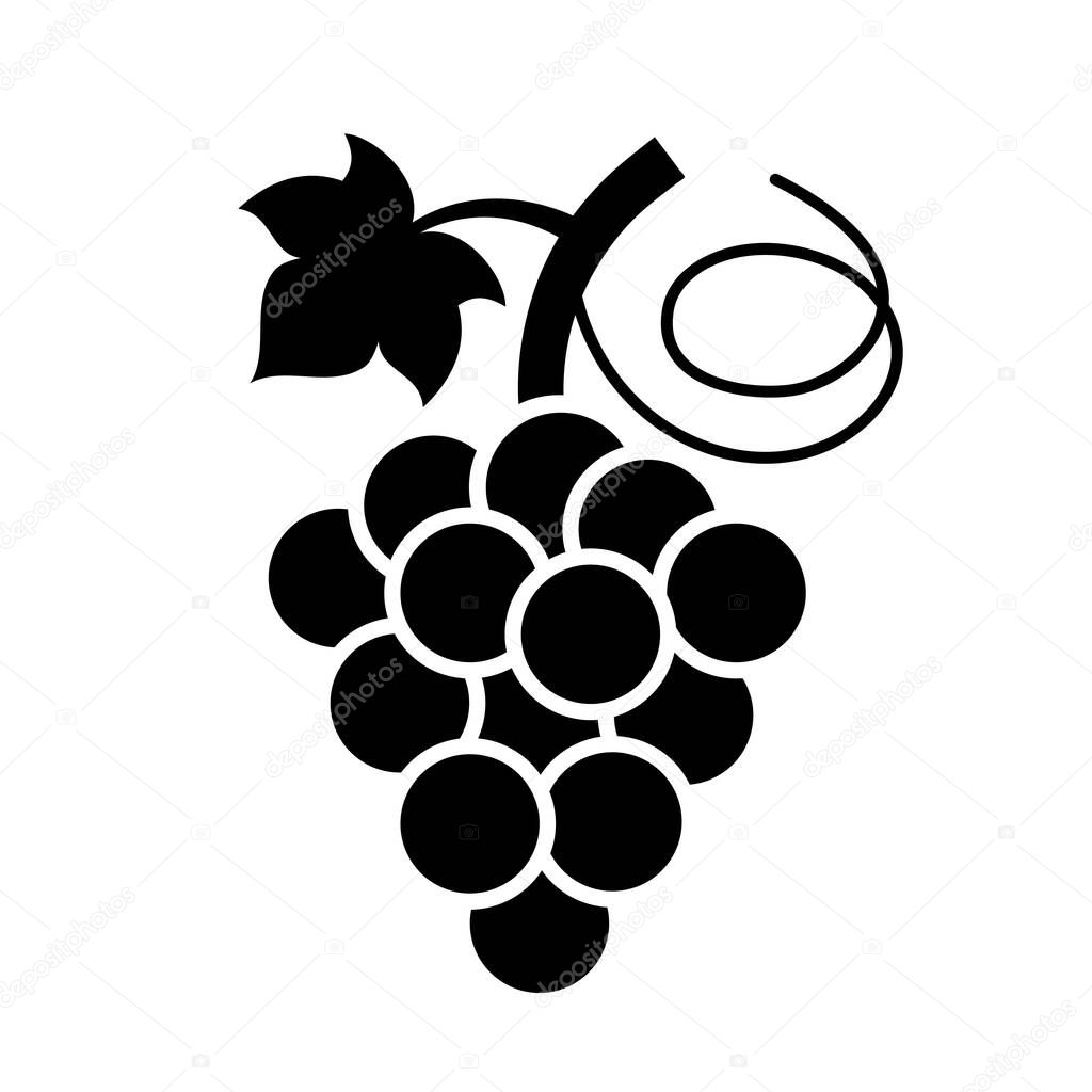 Bunch of grapes vector icon illustration isolated on white background