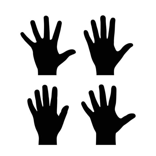 Open Hand Vector Pictogrammen Set Illustraties Geïsoleerd Witte Achtergrond — Stockvector