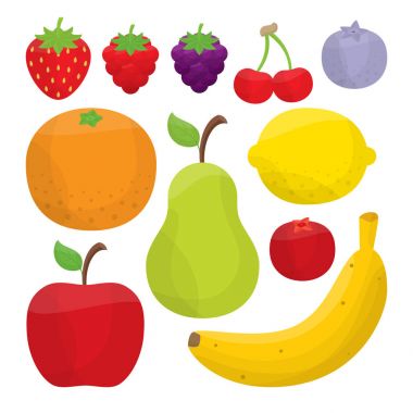 Onbir lezzetli meyveler ve meyve.