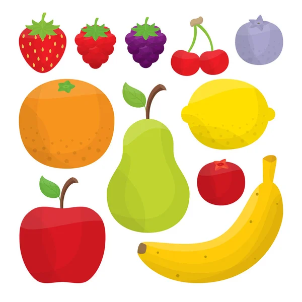 Once Deliciosas Bayas Frutas — Vector de stock