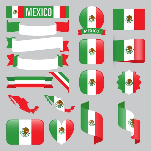 멕시코 플래그 아이콘 — 스톡 벡터