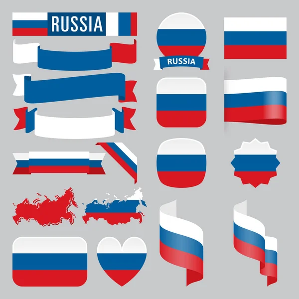 Rusia banderas ilustradas — Vector de stock