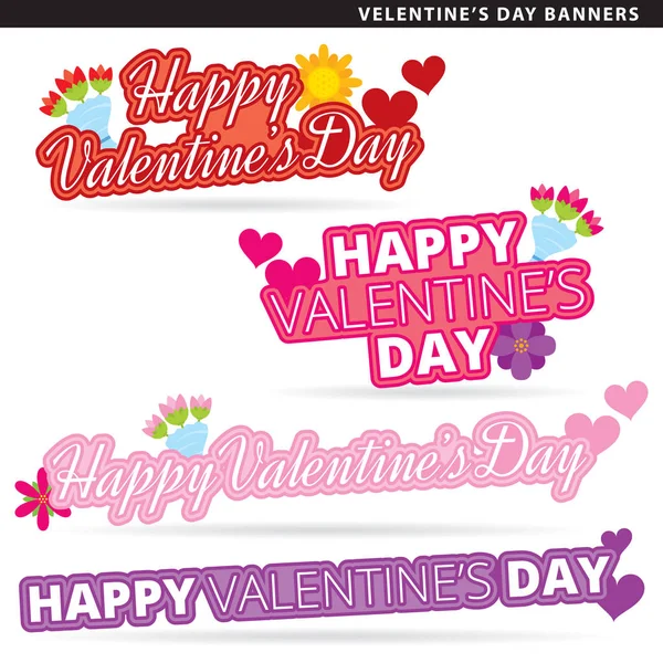 De dag van Valentijnskaarten banners — Stockvector