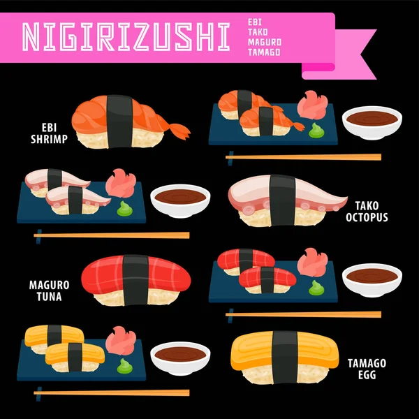 Nigirizushi — Stockvektor