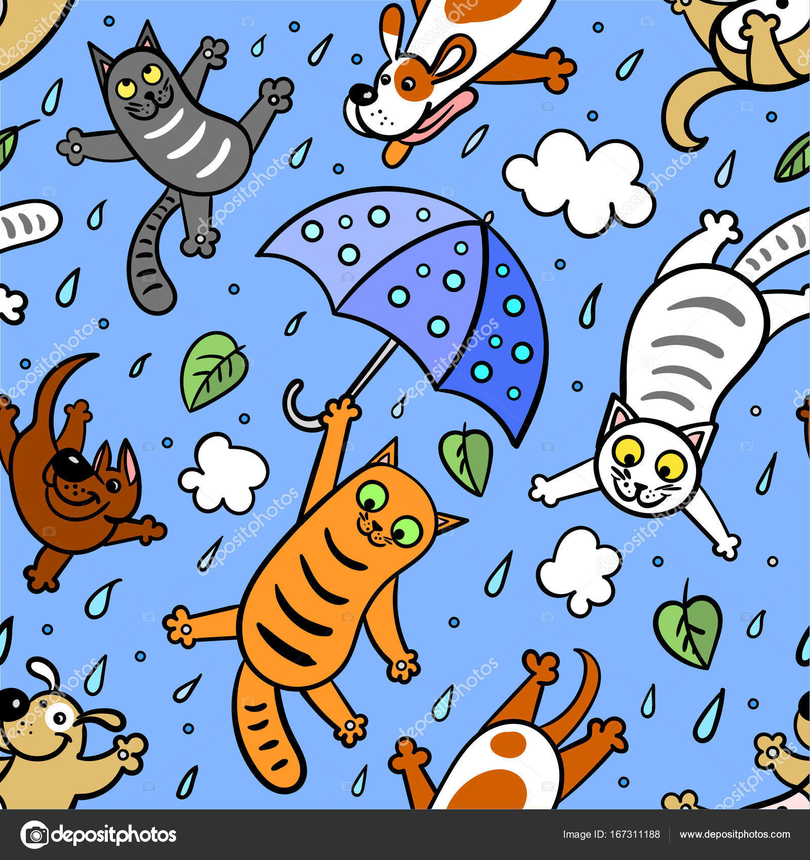 Image result for raining cats and dogs cartoon