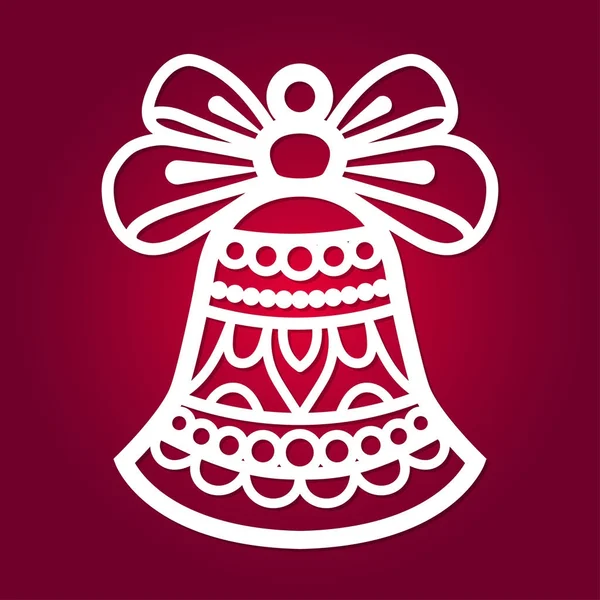 Yay ile Noel bell. Lazer kesim için bir şablon.