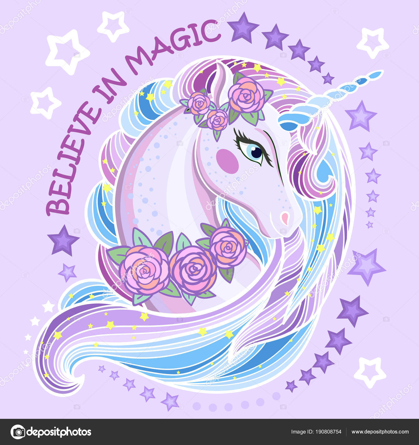 A beautiful unicorn with roses. — Stock Vector © Zerlina #190808754