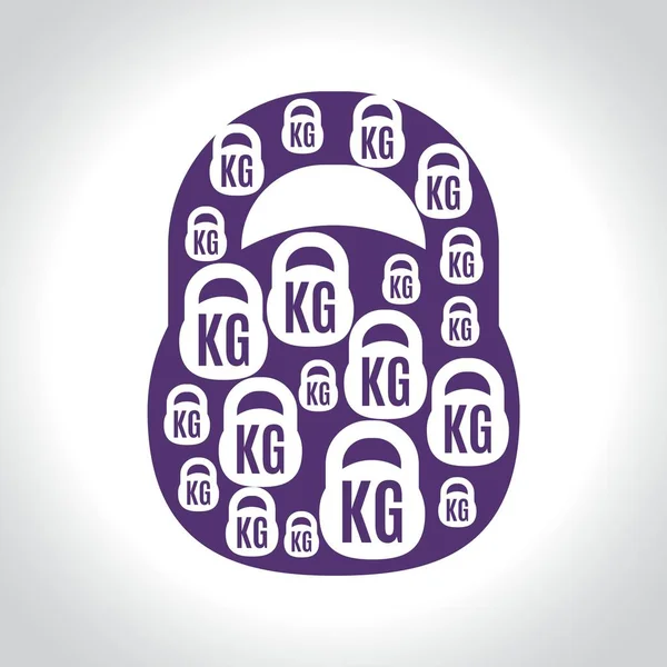 Kettlebell vektör siluet birçok ağırlıkları yaratılmıştır. Ben mor