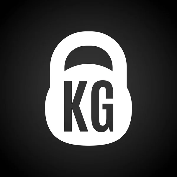 Kettlebell vektör. Düz beyaz simgesi heykelde üzgün yağ başına ağırlık
