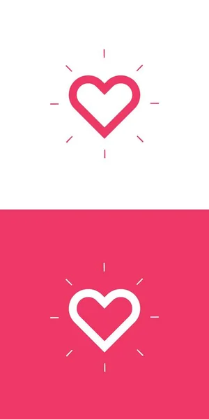 Düz Parlatıcı ile stilize düz kalp simgesi. Modern Romantik silhou