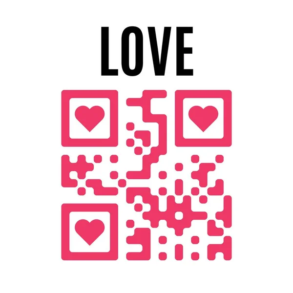 Kırmızı Qr kod Word aşık. İlişkiler teknoloji kavramı